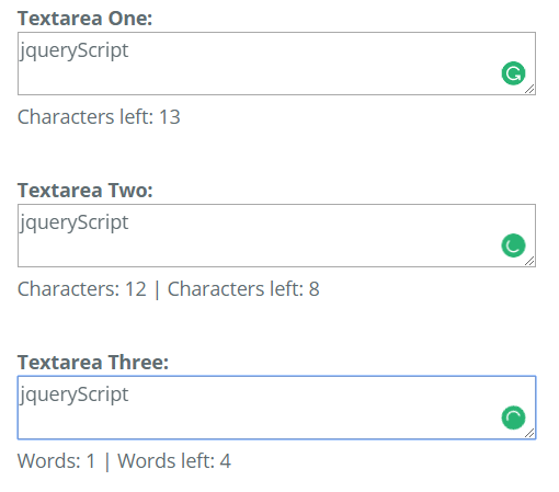 jQuery textCounting